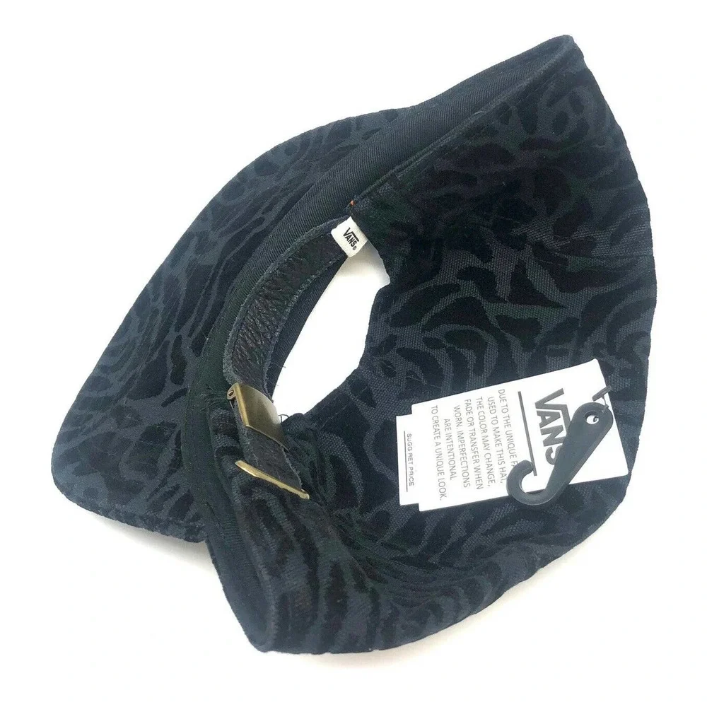 Vans Black and Dark Green Rose Pattern Five-Panel Cap